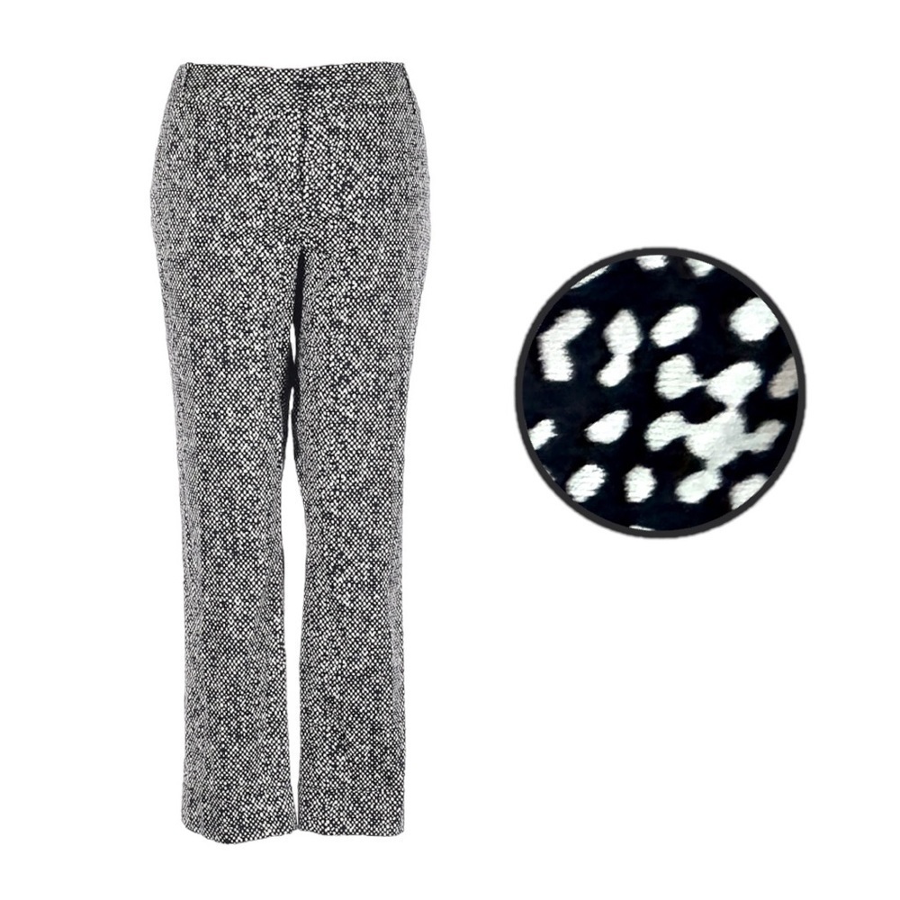 The Limited Drew Fit Ankle Pants 8 NWT Black White Abstract Dot Stretch Work